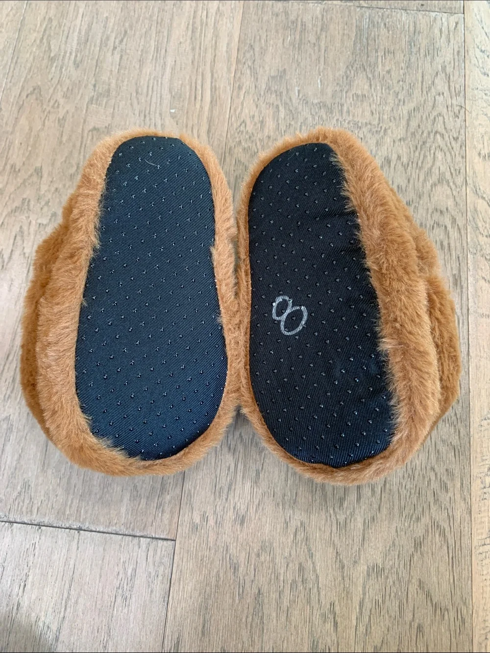 Olivia & Kate Brown Bunny Plush Slippers with Pink Nose Toddler Medium